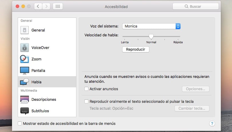 Texto a voz en MAC